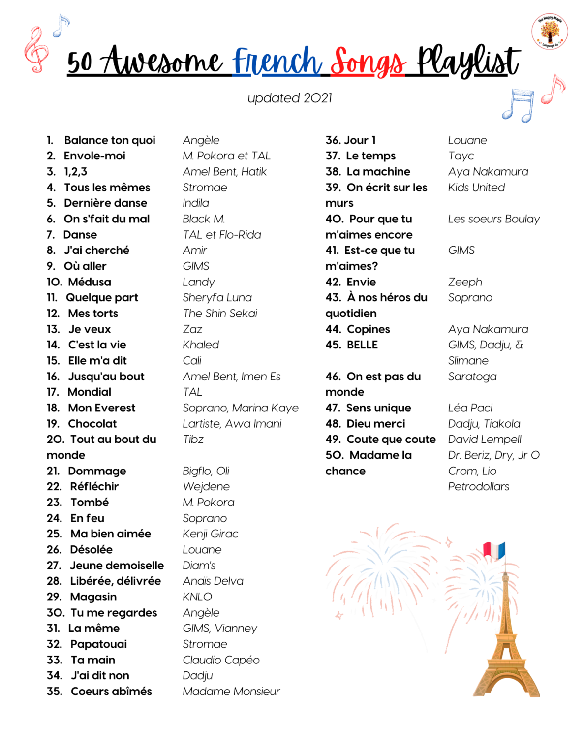 Best French Songs For Your French Playlist The Happy Maple Language Co