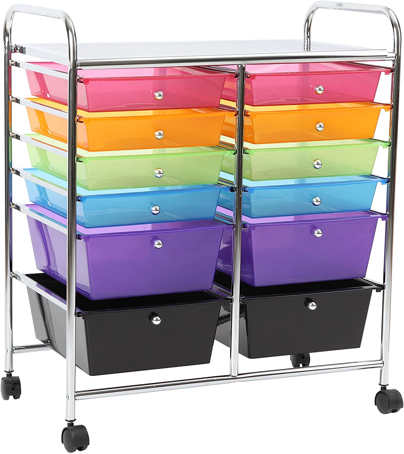 Colourful Storage Cart with Drawers