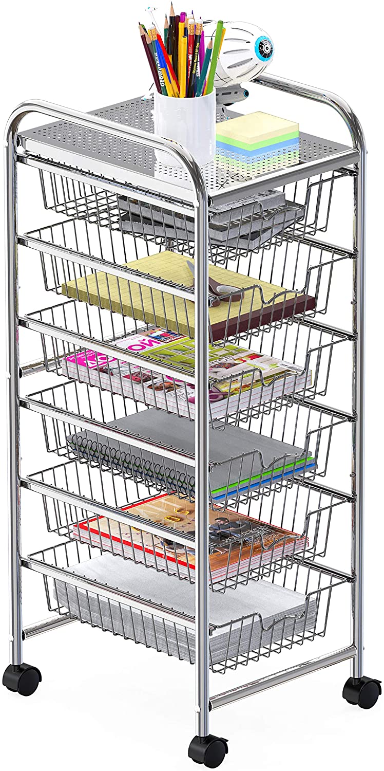 Wire Storage Cart for Home Office Teaching Online